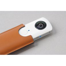 画像2: RICOH THETA（シータ）専用ケース「鞘 -SAYA -」ブラウン（THETA棒付き） (2)